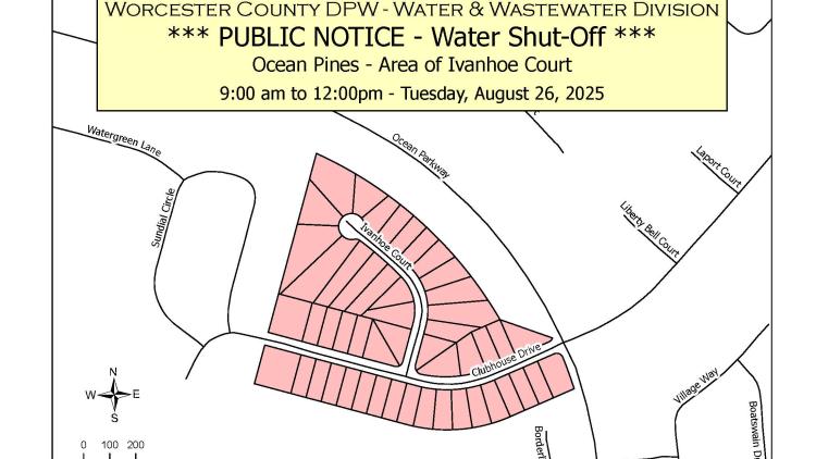 Temporary Water Outage Ivanhoe Court in OP Tuesday, Aug. 26