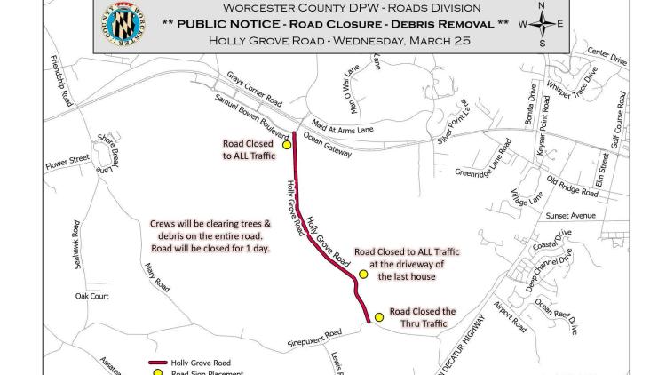 Traffic Alert: Holly Grove Road Closure Wednesday, March 25
